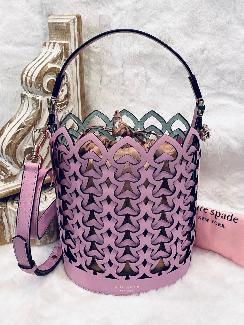Kate Spade Dorie handbag crossbody pink leather link spade gorgeous NWT